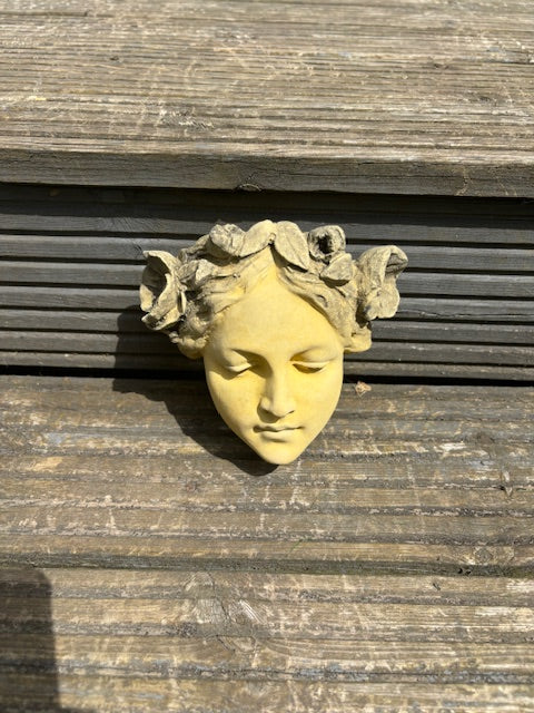 Stone Decorative Female Faces - Yellow